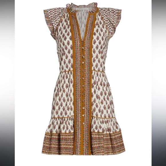 VERONICA BEARD Amoura boho Floral mini dress 2 - Picture 2 of 13